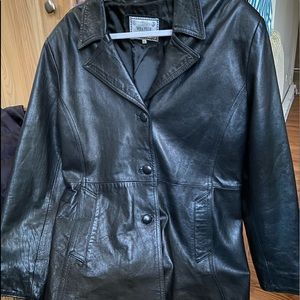 VeraPelle Leather Jacket,Black, Size XXL